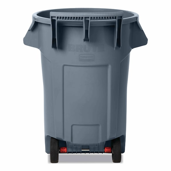 44 Gal Round Cylinder Waste Receptacles, Gray, Open Top, Plastic
